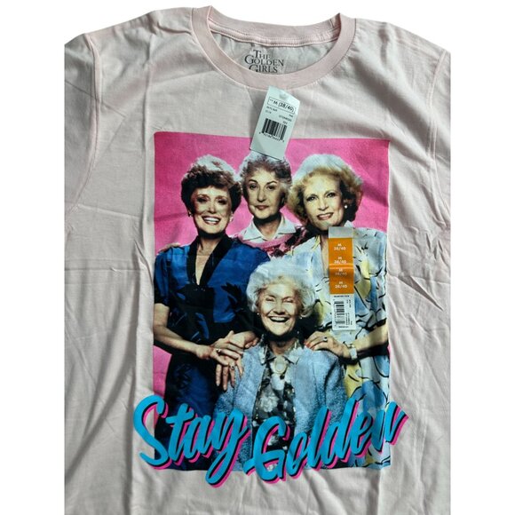 THE GOLDEN GIRLS Stay Golden Pink T Shirt Size Medium NEW NWT - Picture 3 of 4
